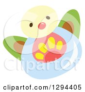Poster, Art Print Of Cute Happy Water Drop Character With A Flower