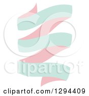 Clipart Of A Pastel Pink And Green Banner Ribbon Royalty Free Vector Illustration