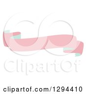 Clipart Of A Pastel Pink And Green Ribbon Banner Royalty Free Vector Illustration