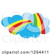 Poster, Art Print Of Blue Clouds With Rainbows