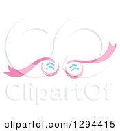 Clipart Of Pink Baby Girl Shoes With Long Laces Royalty Free Vector Illustration by Cherie Reve
