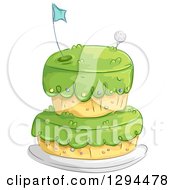 Poster, Art Print Of Golf Course Themed Birthday Cake
