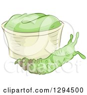 Wasabi Root By A Bowl Of Paste
