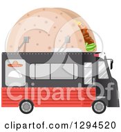 Poster, Art Print Of Black And Red Food Truck With A Taco On The Roof