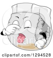 Clipart Of A Cartoon Diaper Character Plugging His Nose Royalty Free Vector Illustration