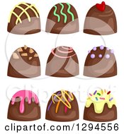Poster, Art Print Of Milk Chocolate Bon Bon Candies With Colorful Toppings
