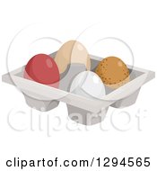 Poster, Art Print Of Tray Of Four Different Chicken Eggs