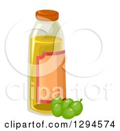 Bottle Of Olive Oil And Green Olives