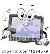 Poster, Art Print Of Cartoon Happy Karaoke Machine Singing