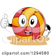 Poster, Art Print Of Cartoon Happy Beach Volleyball Character Giving A Thumb Up