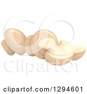 Poster, Art Print Of Whole And Sliced Button Mushrooms