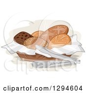 Poster, Art Print Of Basket Of Assorted Bread And Tongs