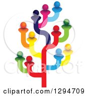 Poster, Art Print Of Colorful Tree Made Of Family Members Friends Or Employees