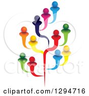 Poster, Art Print Of Tree Made Of Colorful Family Members Friends Or Employees