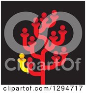 Clipart Of A Tree Made Of Red And One Yellow Family Members Friends Or Employees Royalty Free Vector Illustration