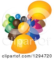 Group Of 3d Colorful People With A Talking Boss