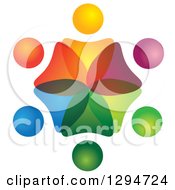 Poster, Art Print Of Unity Team Circle Of Colorful Abstract People Overlapping