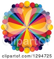 Poster, Art Print Of Circle Of Colorful Teams Of People With Shading On White
