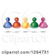 Poster, Art Print Of Group Of 3d Floating Colorful People With Shadows