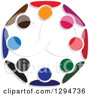 Poster, Art Print Of Unity Team Circle Of Colorful People Huddled