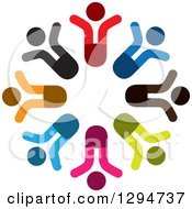 Poster, Art Print Of Unity Team Circle Of Colorful People Cheering