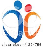 Clipart Of A Blue And Orange Abstract Couple Dancing 2 Royalty Free Vector Illustration