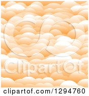 Poster, Art Print Of Background Of Layers Of 3d Pastel Orange Puffy Clouds