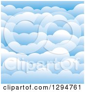 Poster, Art Print Of Background Of Layers Of 3d Puffy Blue Clouds