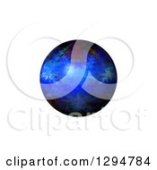 Poster, Art Print Of 3d Blue Fractal Sphere On White