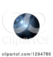 Clipart Of A 3d Blue Fractal Sphere Over White Royalty Free Illustration