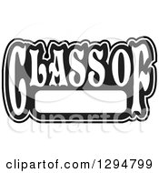 Clipart Of A Black And White Class Of Blank High School Graduation Year With Text Space Royalty Free Vector Illustration by Johnny Sajem