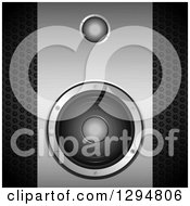 Poster, Art Print Of 3d Grayscale Brushed And Perforated Metal Music Speaker