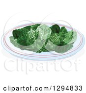 Poster, Art Print Of Plate Of Baby Spinach Leaves