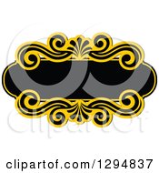 Poster, Art Print Of Black And Yellow Floral Frame 25