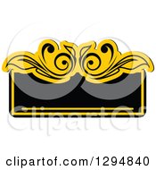 Clipart Of A Black And Yellow Floral Frame 4 Royalty Free Vector Illustration