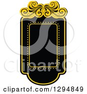 Clipart Of A Black And Yellow Floral Frame 11 Royalty Free Vector Illustration