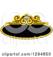 Clipart Of A Black And Yellow Floral Frame 12 Royalty Free Vector Illustration