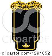 Clipart Of A Black And Yellow Floral Frame 14 Royalty Free Vector Illustration
