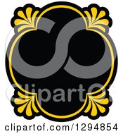Poster, Art Print Of Black And Yellow Floral Frame 16