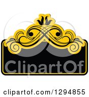 Clipart Of A Black And Yellow Floral Frame 17 Royalty Free Vector Illustration