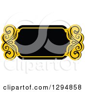 Poster, Art Print Of Black And Yellow Floral Frame 2