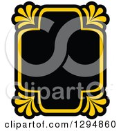 Poster, Art Print Of Black And Yellow Floral Frame 21