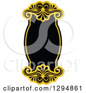 Clipart Of A Black And Yellow Floral Frame 22 Royalty Free Vector Illustration