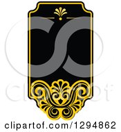 Clipart Of A Black And Yellow Floral Frame 23 Royalty Free Vector Illustration