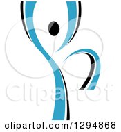 Poster, Art Print Of Blue And Black Ribbon Person Dancing 5