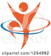 Poster, Art Print Of Blue And Orange Person Dancing 6