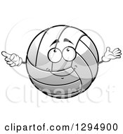 Poster, Art Print Of Grayscale Volleyball Character Cartoon