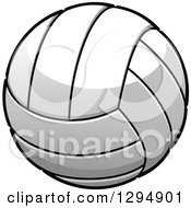 Clipart Of A Grayscale Volleyball Cartoon Royalty Free Vector Illustration