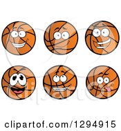 Poster, Art Print Of Goofy And Happy Cartoon Basketball Characters