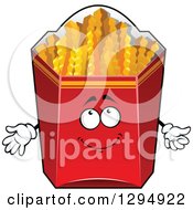 Poster, Art Print Of Happy Box Of Crinkle French Fries Character